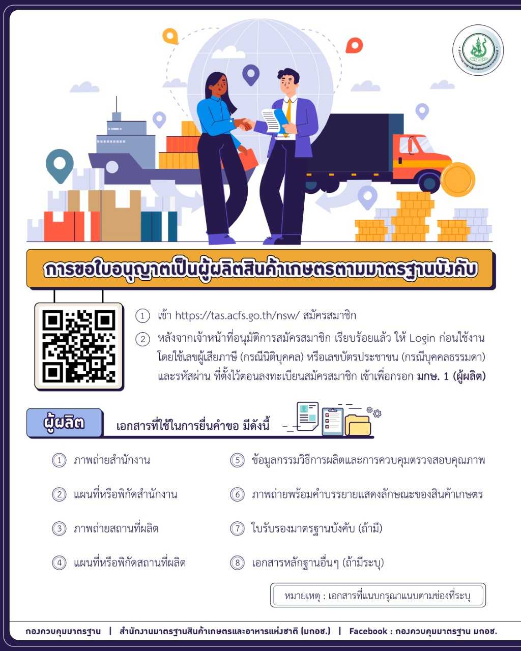 ชื่อสื่อประชาสัมพันธ์ : หากต้องการขอใบอนุญาตเป็นผู้ผลิต (มกษ. 2) ต้องทำอย่างไร